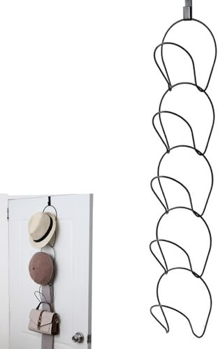 Hat Storage Hat Rack Over the Door Hat Holder 5Pcs Baseball Cap Display with Hook Hanging Storage Organiser for Scarves Handbags Towels Clothes Ties