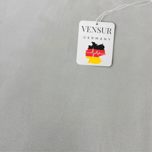 Vensur Kunstleder selbstklebend - Mikrofaserstoff selbstklebend - Selbstklebende Dehnbare Folie in Wildleder Optik - Selbstklebende Innenraum Folie für Auto & Möbel (Hellgrau, 300cm x 150cm)