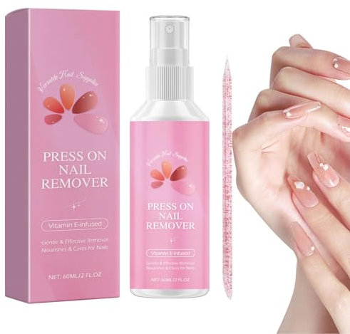 Nagelkleberentferner Für Drucknägel, Nail Glue Remover, Nagelkleber Entferner, 60 Ml Kunstnagelentferner Mit Nagelhautschieber, Nagelkleberentferner Für Kleber Auf Den Nägeln