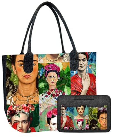 Bertoni Einkaufstasche Organizertasche 2er Set Tasche Schminktasche Organizer Shopper Codura Mit Reißverschluss LADY XL Modern Frida