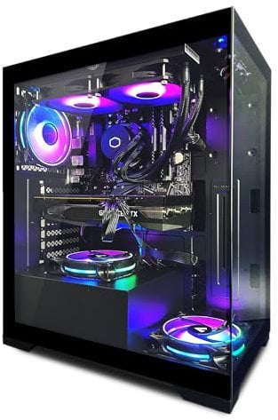Fierce PC SUPER Gaming -AMD Ryzen 7 7800X3D 4.2-5GHz, RTX 4070 SUPER 12GB,64GB RAM DDR5 5200MHz,1TB NV3 M.2 NVME SSD,750W PSU,Liquid Cooler,Windows 11