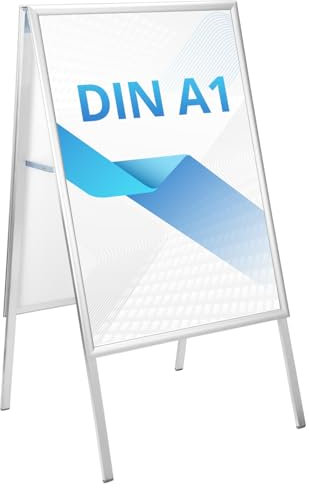 QWORK® Kundenstopper, DIN A1 Plakatständer, Wetterfest Plakatständer, Werbetafel 84.1x59.4cm, Gehwegaufsteller