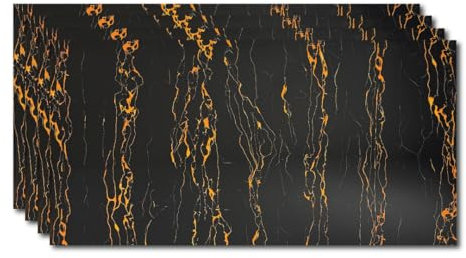 LoXus-Wandpaneele Marmoroptik – Goldener Drache | 4 Pcs 120x60 cm–PVC Wandverkleidung–küchenrückwand- Duschrückwand & Küchenrückwand–Wasserfeste 3D Deko Paneele für Bad, Küche, Wohnzimmer & TV Wand