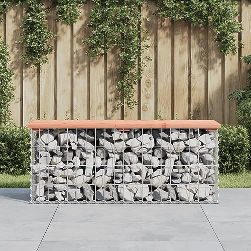 Lechnical Garden Bench Gabion Design 103x31.5x42 cm Solid Wood Douglas,Garden Bench Gabion,Gabion Design,Garden Furniture-834351