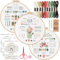 GlasFlength Sticken Set Erwachsene, Stickset für Anfänger Blumenmuster Pflanzen Embroidery Kit Kreuzstich Set mit Kunststoff Stickrahmen Anleitung und Werkzeuge Stickerei für DIY Kunst Handwerk（Weiß）
