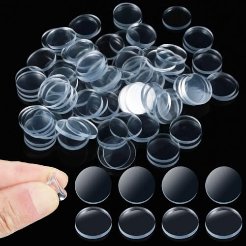 Sorcristy 100 Transparente Antirutsch-Pads, Antirutsch Pads Glasplatte, 22.5mm X 1.5 mm Rund, Silikon, Transparent Schutzpuffer Abstandshalter Für Glasplatten, Esstische Schrank