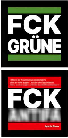 100 Stück FCK Grüne Aufkleber und ANTI Aufkleber, 7,4 cm x 7,4 cm, Set mit jeweils 50 Stickern, Anti Ampel Weg Bundesregierung Baerbock Habeck