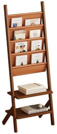 GLigeT Présentoir pour Brochures Porte-revues, Porte-journaux sur Pied, Support de Rangement de journaux, présentoir Mural for brochures Support de littérature au Sol(Walnut,Petit)