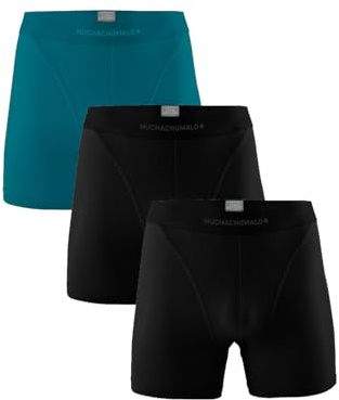 Muchachomalo Herren Boxershorts 3er-Pack, Uni, Pima Baumwolle, Elastischer Bund