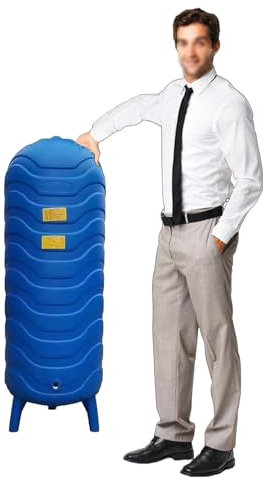 Ausdehnungsgefäß Heizung PE-Druckbrunnen-Wasserturm mit Kugelhahn-Montagesatz, Vertikale Warmwasserspeicher, Umkehrosmose-Ausdehnungsgefäß(45x130cm(200L/52.8gal))