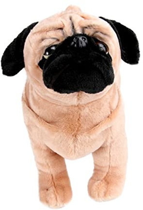 WOONEKY 1 Stück Plüsch Mops Kuscheltier Furry Puppenhund für Hochwertiges Stofftier mit Realistischem Design für Mädchen und Jungen