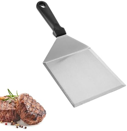 Spatule à hamburger en acier inoxydable, 31 cm de long, 12 cm de large – une machine à hamburger robuste pour griller, lavable au lave-vaisselle