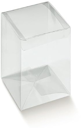 10 scatole scatoline trasparenti in pvc pet per bomboniere varie misure scatola portaconfetti porta confetti (10x10x14 cm)