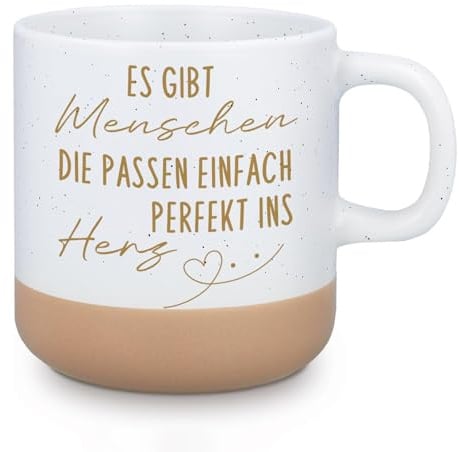 Tasse mit Spruch - Es gibt Menschen die passen perfekt ins Herz -Becher, Kaffeebecher, Geschenkidee zum Valentinstag, Lieblingsmensch Geschenk, Geburtstagsgeschenk für Verliebte, Geschenk für Sie/Ihn