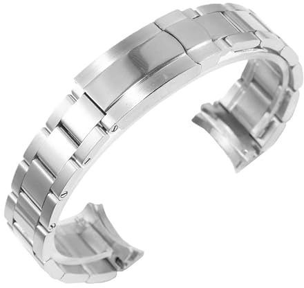 ROUHO Massiv Edelstahl Uhr Armband Gebogenes Ende Ersatz Faltschließe Uhr für Rolex Submariner