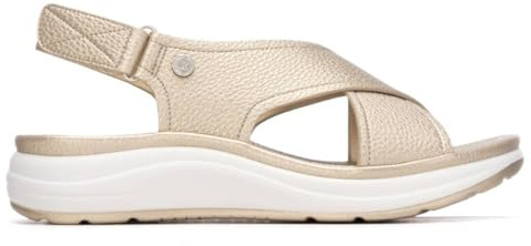 XTI - Sandalen Damen Gold - Bequeme und vielseitige Schuhe - Casual Mode - Modell 14517204 (Größe 39)
