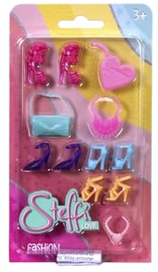 Simba Steffi Love Fashion Set – Modezubehör für Ankleidepuppen, 12-teiliges Accessoire-Set mit Schuhen, Handtaschen und Ketten, passend für 29 cm Puppen, Puppenzubehör ab 3 Jahren