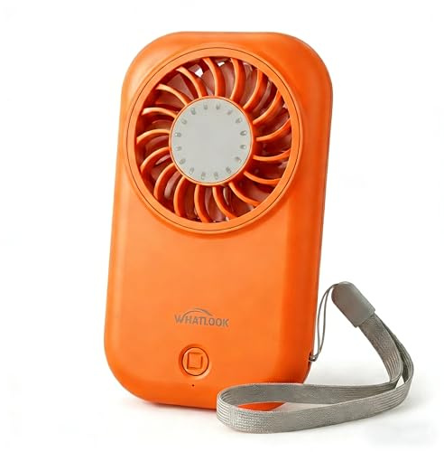 WHATOOK Mini Handheld Turbo Fan: 0.59in Ultra-Slim & 0.12lbs Light Pocket Fan, 11000 RPM Power, USB-C Rechargeable Portable Small Personal Hand Fan for Travel Essentials, Outdoor, Gift, Orange