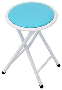 SGABELLO PIEGHEVOLE SLIM BLU PANTONE 637 PER UFFICIO CASA E CAMPEGGIO SEDUTA IMBOTTITA