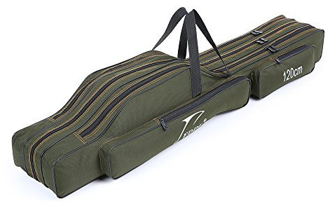 Lixada Angeltasche/Angelruten Beutel, Material: 1680D Leinwand(Zwei / Drei Schicht (optional))