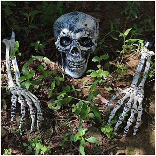 JOYIN Realistisch aussehende Skelett, Garten Rasen Skeleton Stakes, Schädel Totenkopf für Garten Yard Dekoration, Friedhofsdeko für Halloween