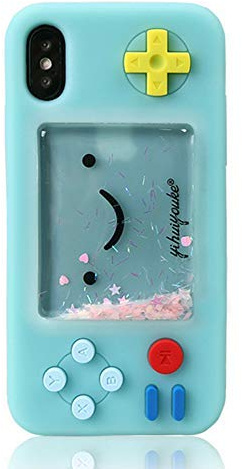 UnnFiko Squishy 3D-Cartoon-Spiel-Hülle, kompatibel mit iPhone 6 Plus/iPhone 6s Plus, kreative flüssige Sterne, lustige Spielhülle, weiche Gummi-Schutzhülle für Mädchen und Frauen (blau)