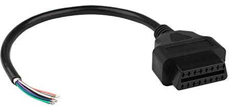 Futheda OBD-II Câble de Diagnostic 16 Broches vers extrémité Ouverte OBD2 Femelle 16 Broches connecteur Rond 30 cm
