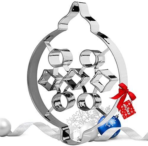 KADAX Ausstechformen aus Edelstahl, Keksausstecher für backen, Kekse, Lebkuchen, Weihnachten, Tortendekorationen, Plätzchenformen, Plätzchen Ausstecher, Verschiedene Formen (Weihnachtskugel)