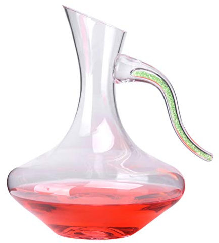 MYYINGELE Elegant Chateau Wine Decanter - 100% Hand Blown Lead-free Crystal Glass - Red Wine Carafe - Wine Gift - Wine Accessories Party, white
