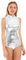 Javly Mvefward Damen Tanztrikot mit Rollkragen, Reißverschluss hinten, glänzend, metallisch - Silber - Large