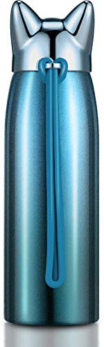 Christmas Cat Bottle Stainless Steel Water Bottle Insulated Thermal Travel Mug Cute Vacuum for Women and Kids (Jasper Green)