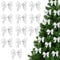 12pc White Bows for Christmas Tree 12cm Christmas Tree Bow Decorations - White Christmas Decorations Hanging Bow Christmas Decorations - White Christmas Bows for Tree or Christmas Wreath Decorations