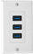 Halokny - Placa de pared USB 3.0 de 4.2 A, 3 puertos USB 3.0, componente hembra, transmisión de datos de pared compuesta y toma de carga, cubierta de panel frontal (3 USB 3.0)