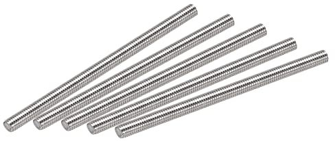 sourcing map 15Stk. volle Gewindestange 304 Edelstahl Rechtsgewinde M6-1,0 Gewindesteigung M6 x 100mm