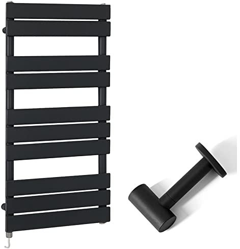 Milano Lustro 600W Black Flat Panel Electric Heated Towel Rail Cable Cover - 975mm x 450mm