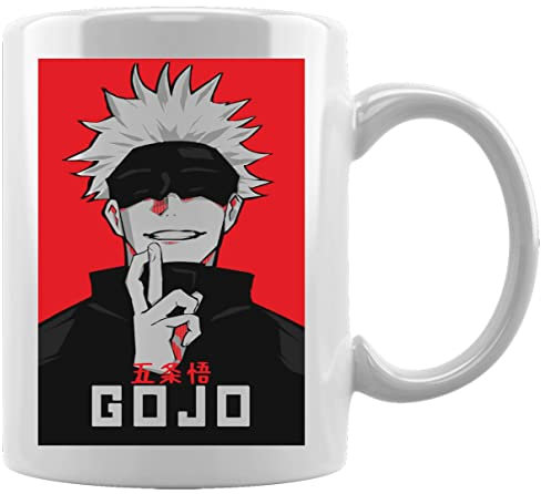 GUNMANT Jujutsu Kaisen Gojo Character Tazza Bianca in Ceramica Caffè Tè Tazza d'acqua Ufficio Casa White Ceramic Mug