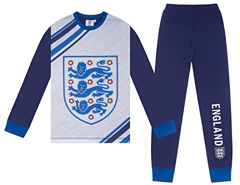 England Official Football Gift Boys Long Sublimation Pyjamas Blue 3-4 Years