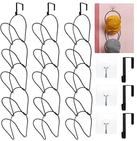MIVIDE 15 Pack Hat Rack for Wall, Hat Holder for Hat Storage, Hat Organiser, Hat Hanger, Baseball Cap Storage Holder, Hat Holder Hat Hooks Rack for Baseball Caps,Scarfs, Towels, Wig