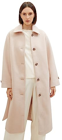 TOM TAILOR Damen 1037557 Mantel mit Bindegürtel, 33755-bisque Melange, M