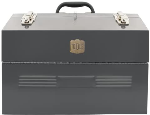 SP TOOLS BS121EU0002 Werkzeugkiste Vintage Heavy mit Akkordeonplatten - Vintage Design, hochwertige Hochglanzlackierung, Hebelverschluss mit Bügel für Vorhängeschloss - Profiqualität