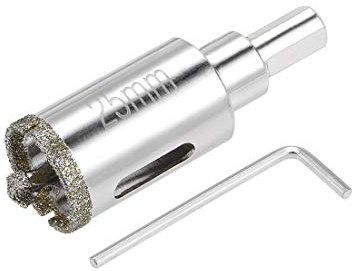 TA-VIGOR 25mm Diamond Drill Bit Glass Hole Saw Set, Hollow Core Drill Bit with Spotting Drill Bit, Tile Hole Cutter Set Core Drill Bits Center Pilot for Ceramics Porcelain Tile Bottles Pots Brick