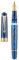 Asvine P20 Kolbenfüllhalter Galaxy Blue Resin, Iridium, mittlere Feder, goldfarbener Rand, glatte Schreiber-Kollektion mit Etui-Set