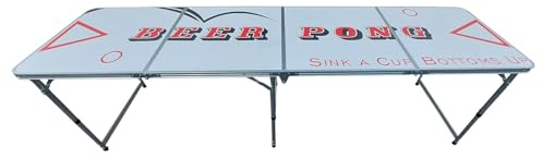 ASKON Spieltisch - Pong-Tisch mit 2,4m Länge - Trink- und Geschicklichkeitsspiel - mit 24x orange Bälle, 12x rote Trinkbecher, 12x Blaue Trinkbecher - Trinkspiel - Partyspiel