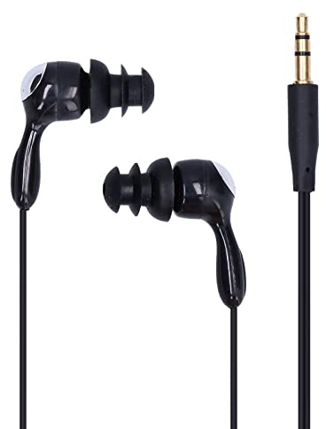 IPX8 Wasserdichte In-Ear-Kopfhörer 3,5 Mm / 0,14 Zoll Sportaktivitäten Kopfhörer 40 Cm / 15,7 Zoll Kopfhörer-Linie mit 2 Stück Ersetzen Sie Ohrstöpsel Zum Schwimmen, Surfen, Laufen, (Schwarz LR063682)