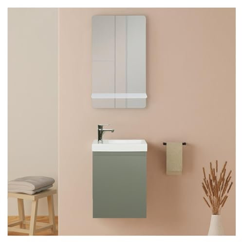 MOB-IN Ensemble Lave-Mains Vert + Miroir Lisa