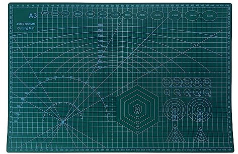 Schneidematte A3 (45 x 30 cm) - PVC Nähunterlage Schneidunterlage Selbstheilende groß, Nähmatte Schneidematte Nähzubehör zum Basteln Quilten Nähen Stoff, Selfhealing Cutting Mat