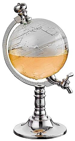 Decanter per whisky, 1,5 l, aeratore per vino, decanter per vino, decanter per whisky, accessorio unico trasparente per bar club, con imbuto e tappo per vino, tazza in botte di birra