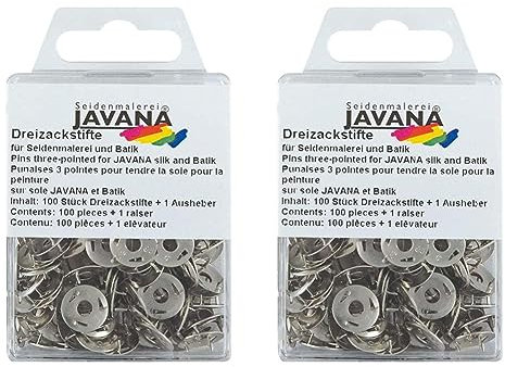 KREUL 810100 - Javana Dreizackstifte für Seidenmalerei und Batik, mit Aufheber zum leichten Entfernen, 100 Stück (Packung mit 2)