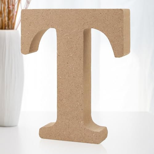 Darryy 10cm Stehende Holzbuchstaben, Log Natural Große Holzbuchstaben zum Basteln, unbehandelte Holzdekorationen für Zuhause, Wand, Party, Dekoration, DIY-Projekte (28 Stück)