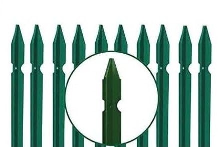 10 Pz Palo a t, paletto in ferro per recinzione plastificato verde 30x30x30 TUTTE LE MISURE (Altezza 200cm)